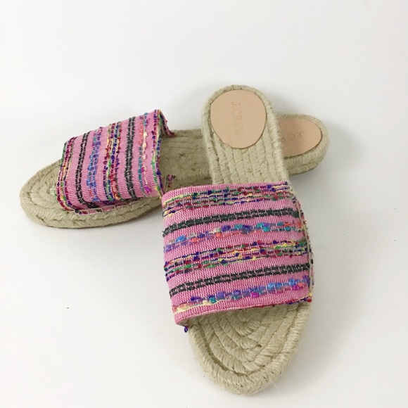 J Crew Valencia Striped Embroidered Espadrille - Picture 5 of 6